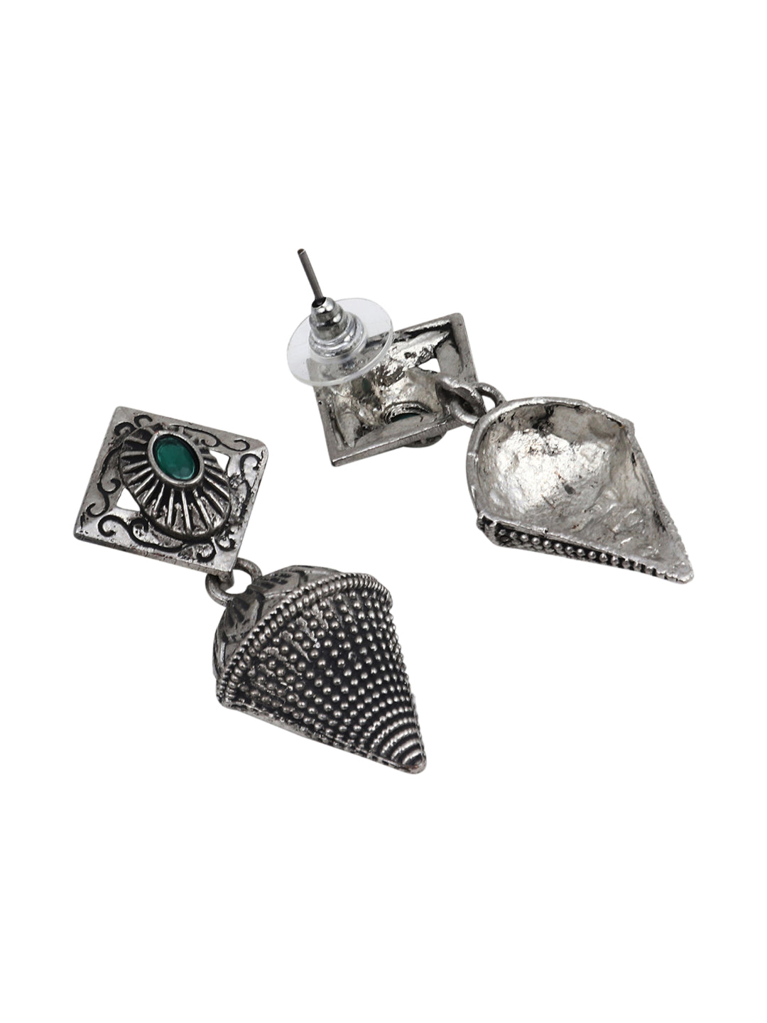Silver Oxydised finish Drop Earrings