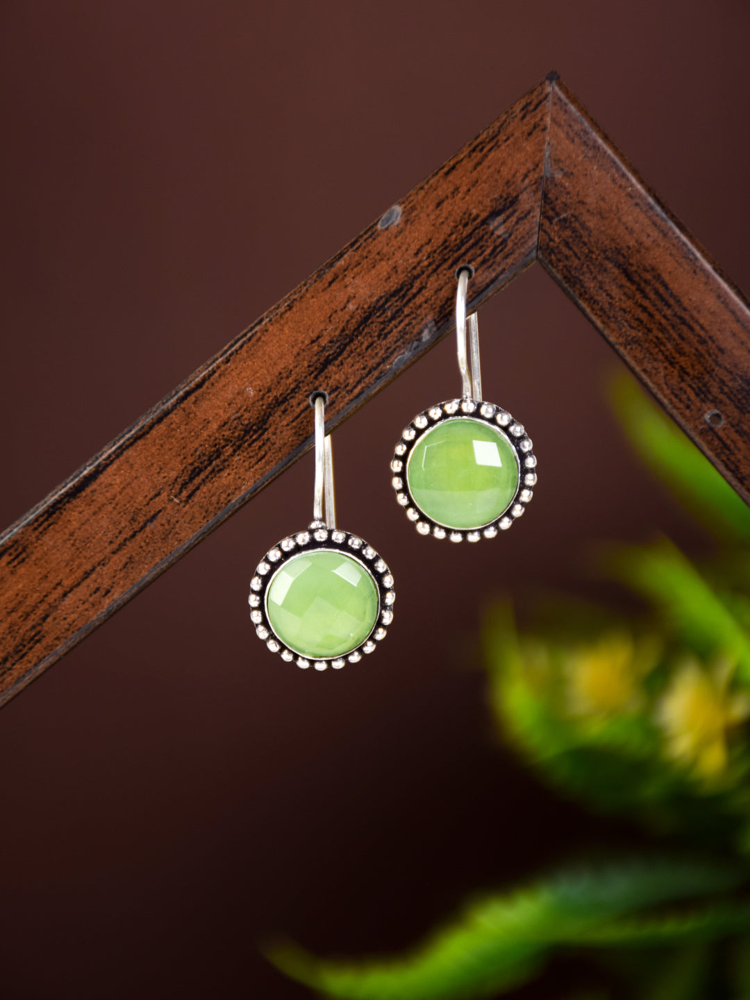 Contemporary Drop Earring Green