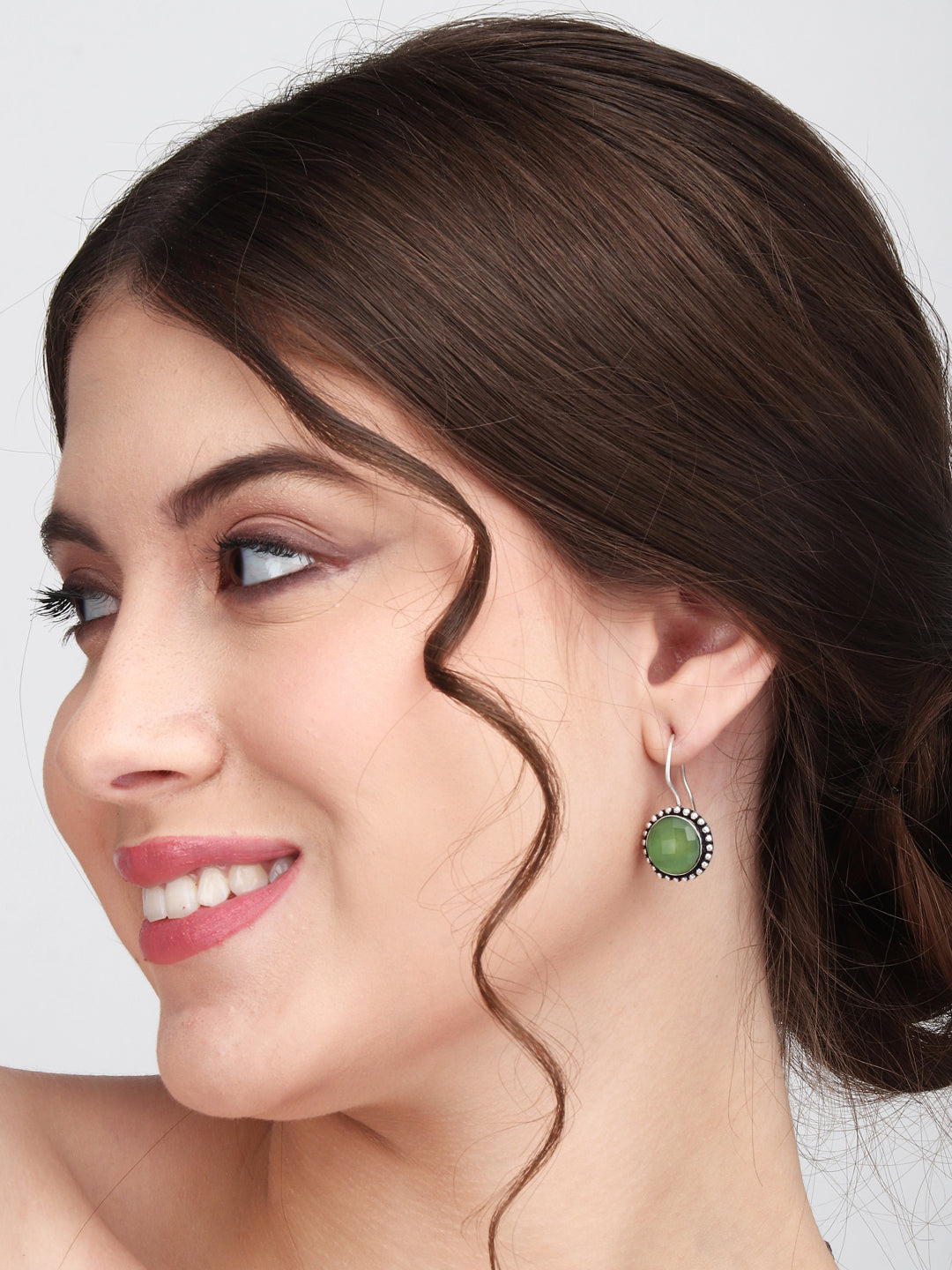 Contemporary Drop Earring Green