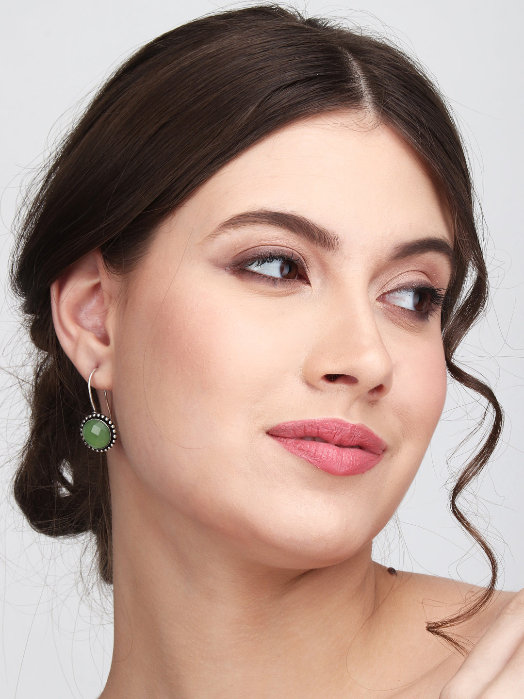 Contemporary Drop Earring Green