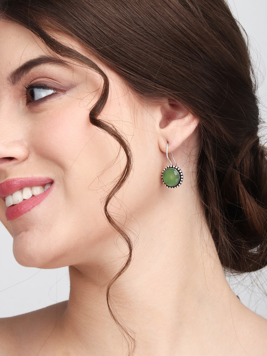 Contemporary Drop Earring Green