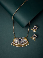 AD stone long necklace & Earring set