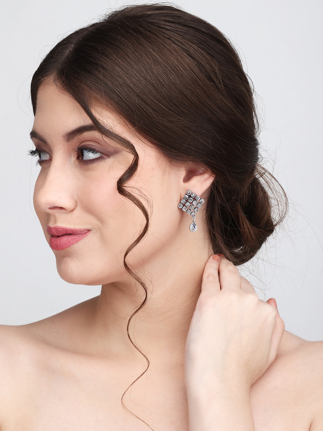 Contemporary Rhombus Studs with tear drop