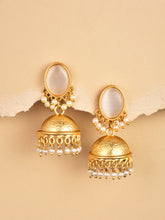 Gold plated Jhumka Earring White