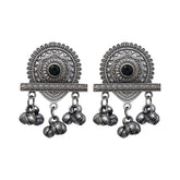Silver Oxydised Studs with Ghungroo