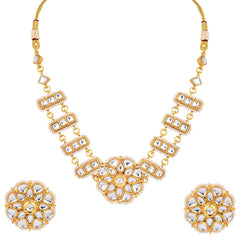 Gold plated kundan choket set with Stud earring