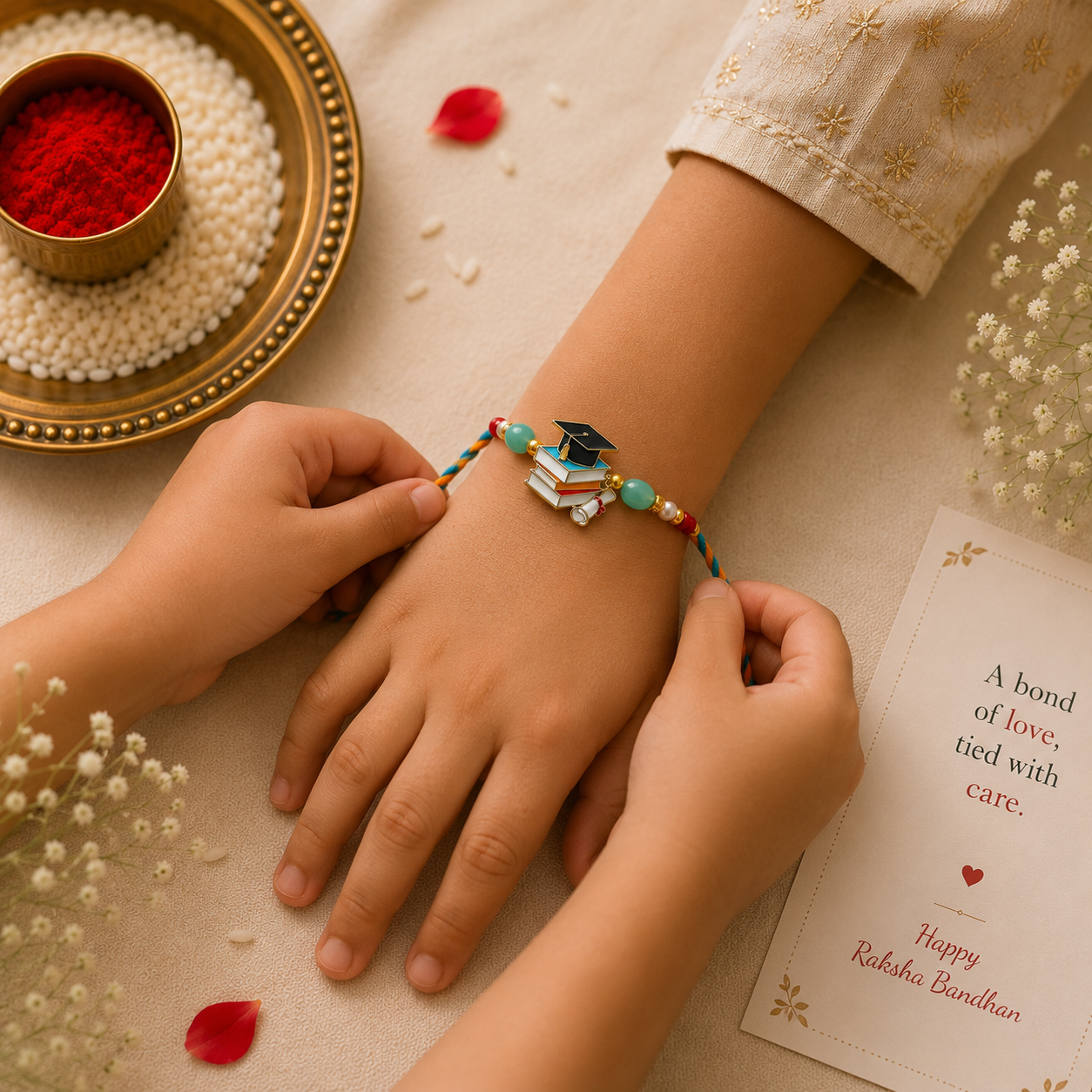 Kids Helicopter & Graduation Theme Rakhi Combo