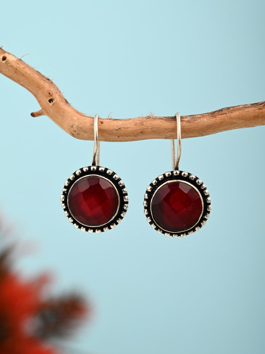 Contemporary Drop Earring Red