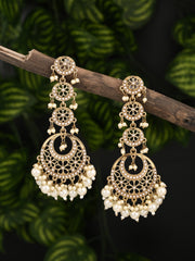 Circle Long drop Earring -  Gold