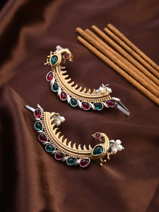 Peacock Crescent Earrings