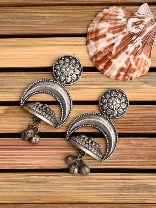 Silver Oxydised finish Drop earring