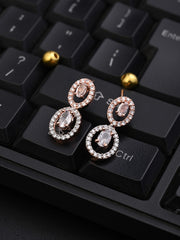Rose Gold plated Oval drop Earring