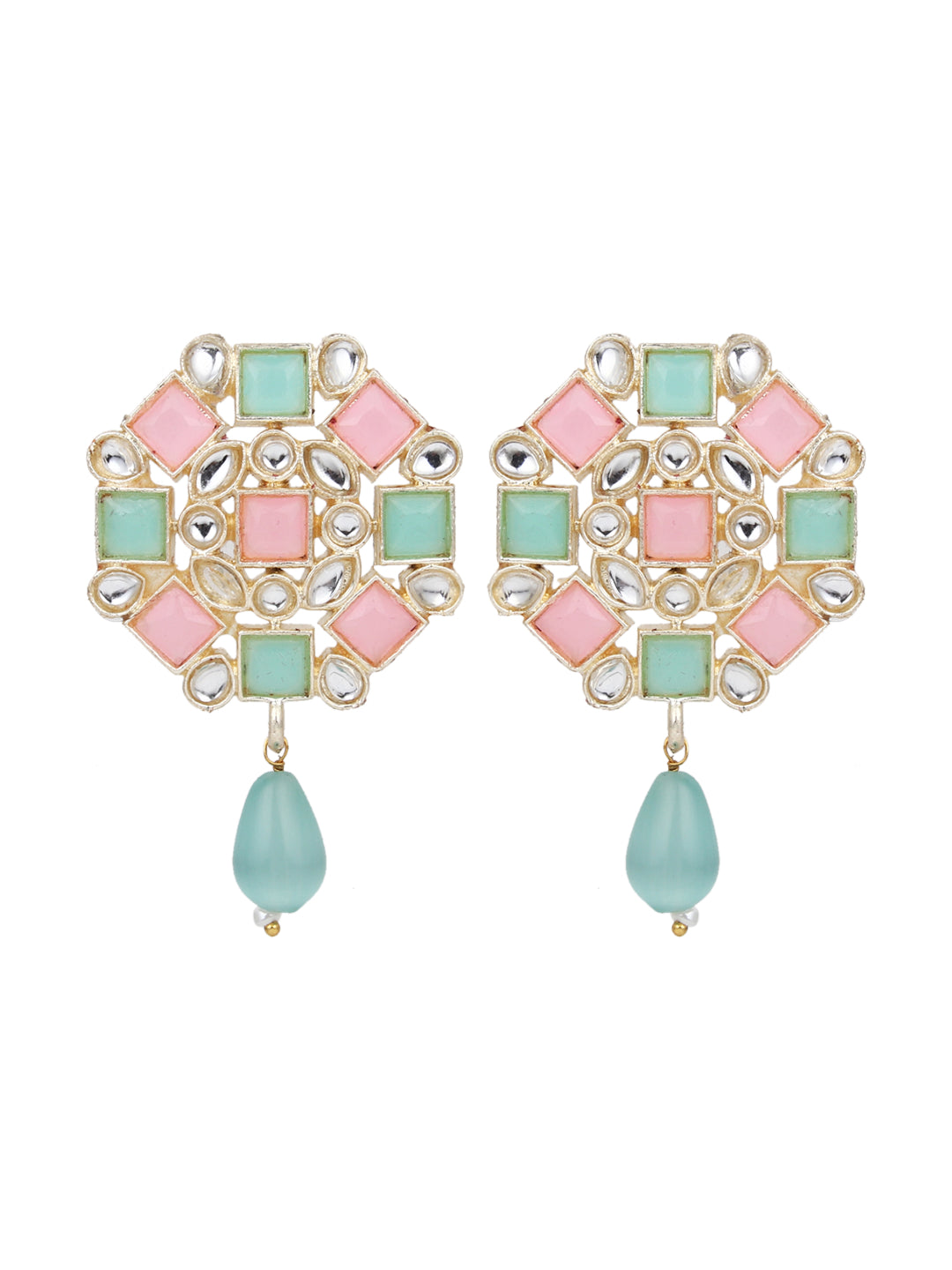 Gold plated Multi col Stone Studs