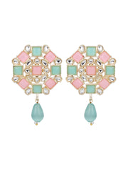 Gold plated Multi col Stone Studs