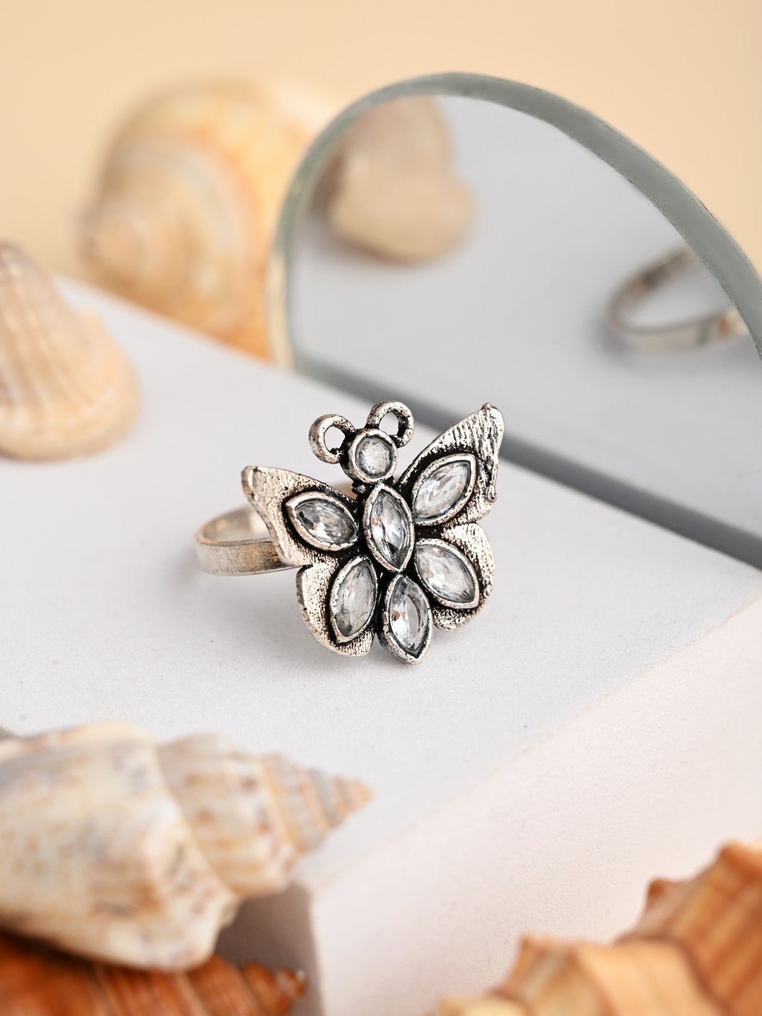 Ad Metal Rings Buy AD Stone Butterfly Adjustable Ring Online | The Anvik