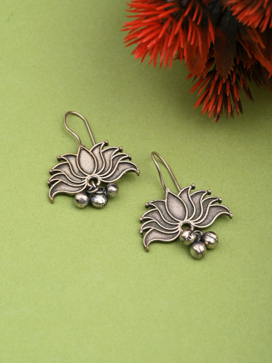 Silver Bloom Drop Earrings