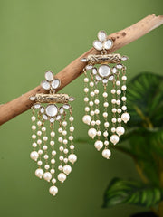 Kundan and Pearl Tassel Earrings