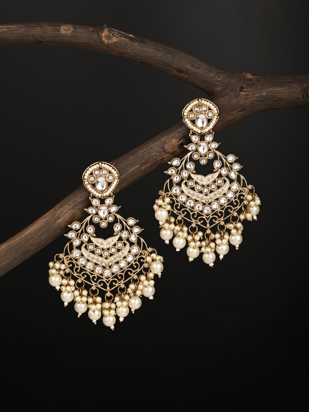 Gold plated Meenakari Chandbali
