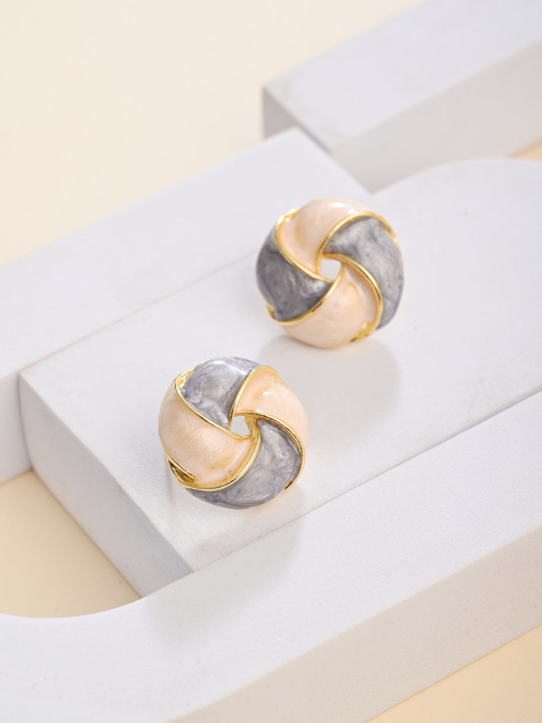 Enamelled Multi coloured Pinwheel Stud  earring