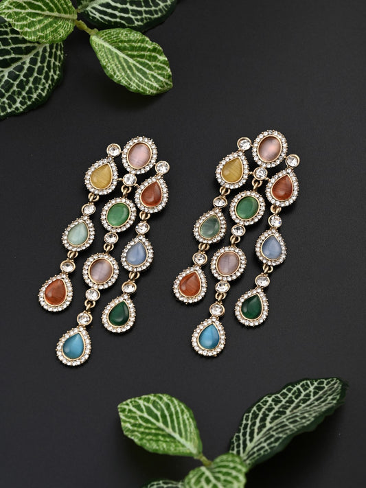 Chandelier Drop Earring Multi col
