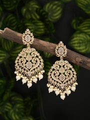 Pan shaped Contemporary Chandbali - Gold