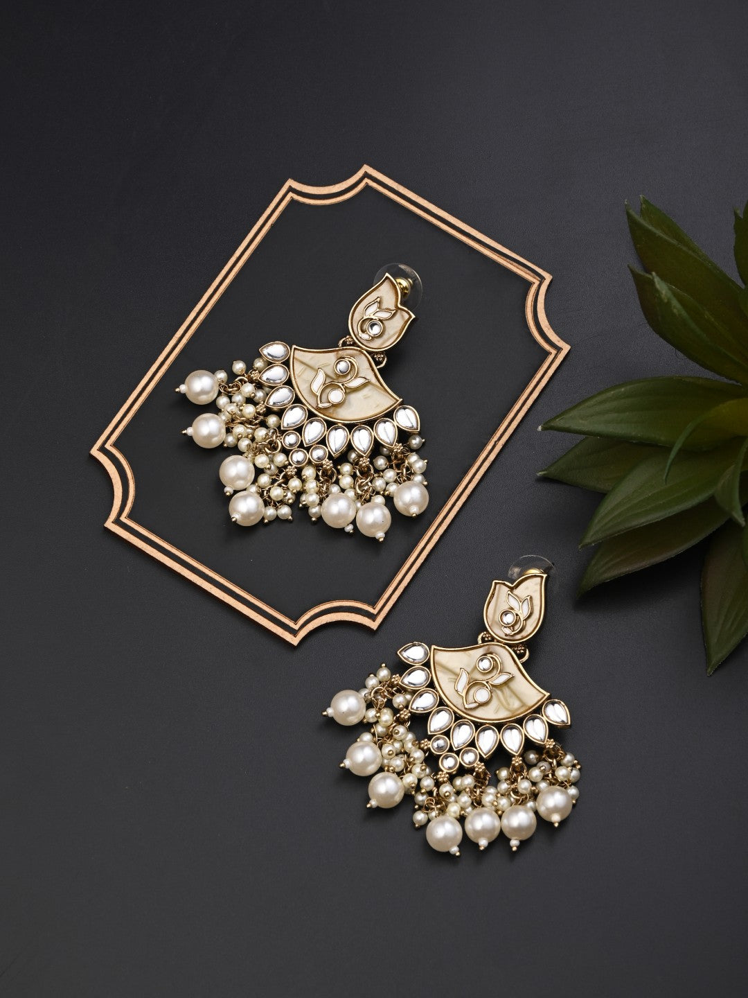 Contempoary MOP Chandbali - Gold