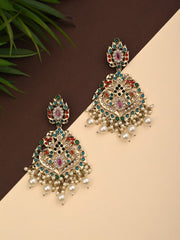 Pan shaped Contemporary Chandbali - Multi