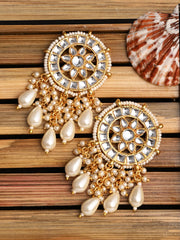 Kundan Studs with pearl drops