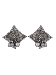 Silver oxydized earring with Ghungroo