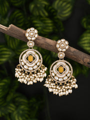 kundan MOP drop earring