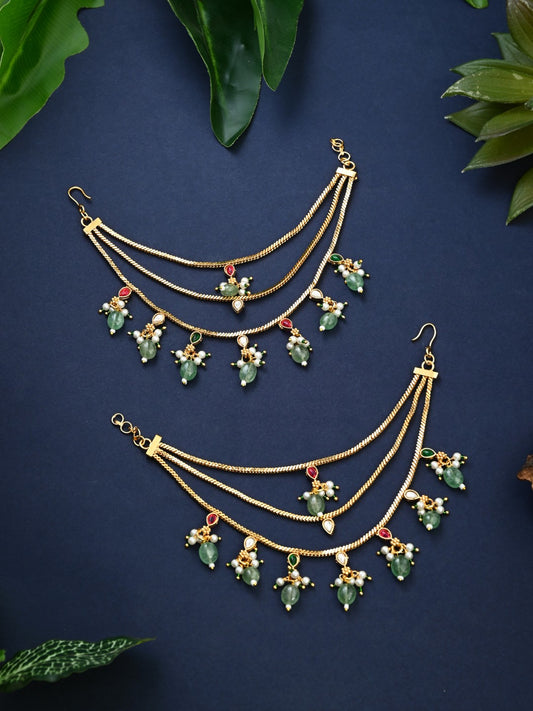 Opulent Multistrand Earchains with cluster beads