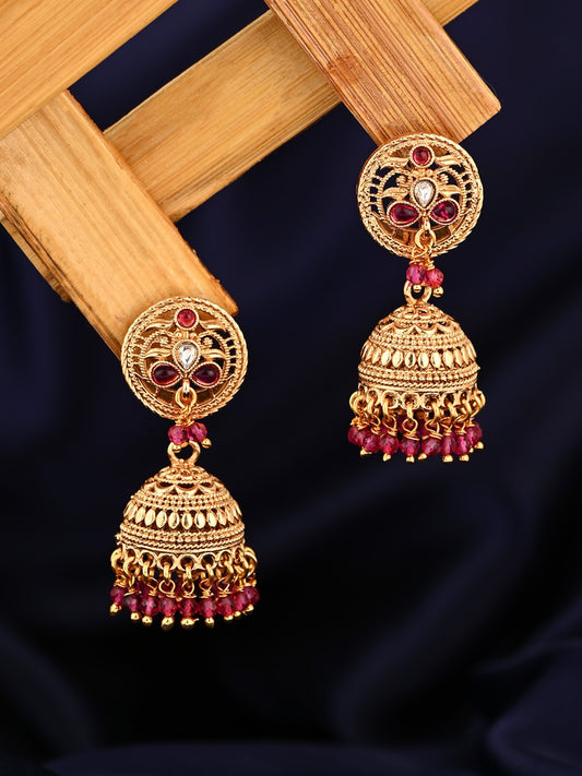 Gold-Toned Jhumka Earrings