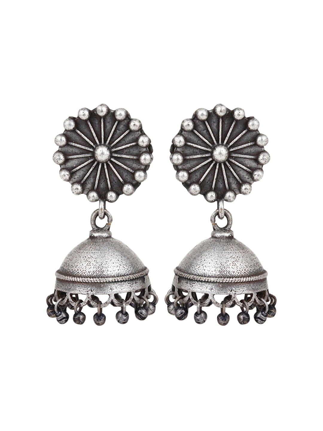 Silver Oxidised Jhumka