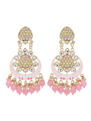 Gold plated Chandbali with Meenakari