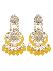 Gold plated Chandbali with Meenakari