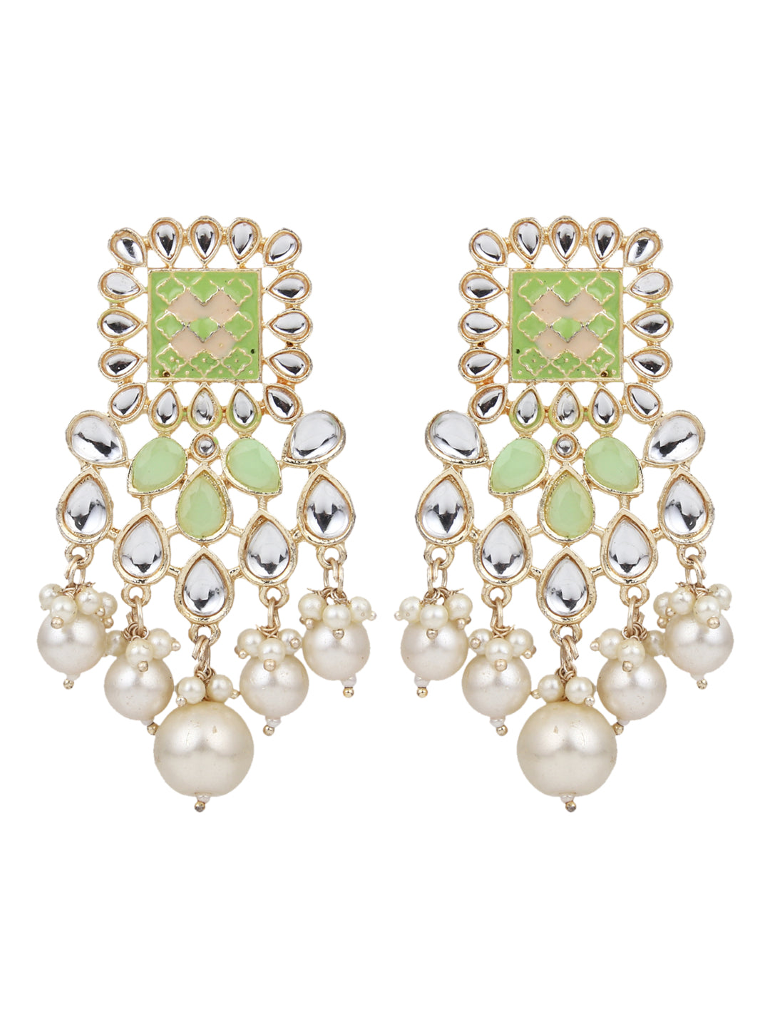 Gold plated Enamel drop Earring