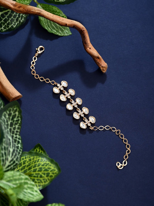 Minimal Crystal Cluster Kundan Bracelet