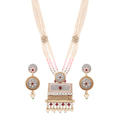 Meenakari & kundan Necklace & Earring set with beads string