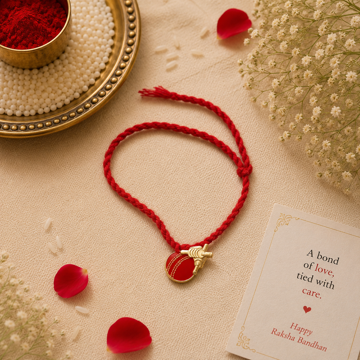 Cricket Ball & Stumps Rakhi Set of 2