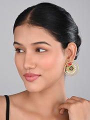 Gold plated Kundan & AD stone Circular Stud