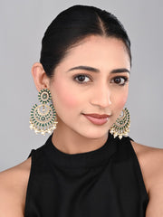 Circular Contemporary Chandbali - Green