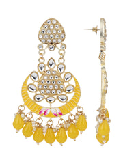 Gold plated Chandbali with Meenakari