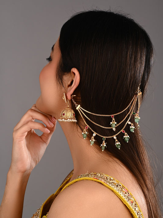 Opulent Multistrand Earchains with cluster beads