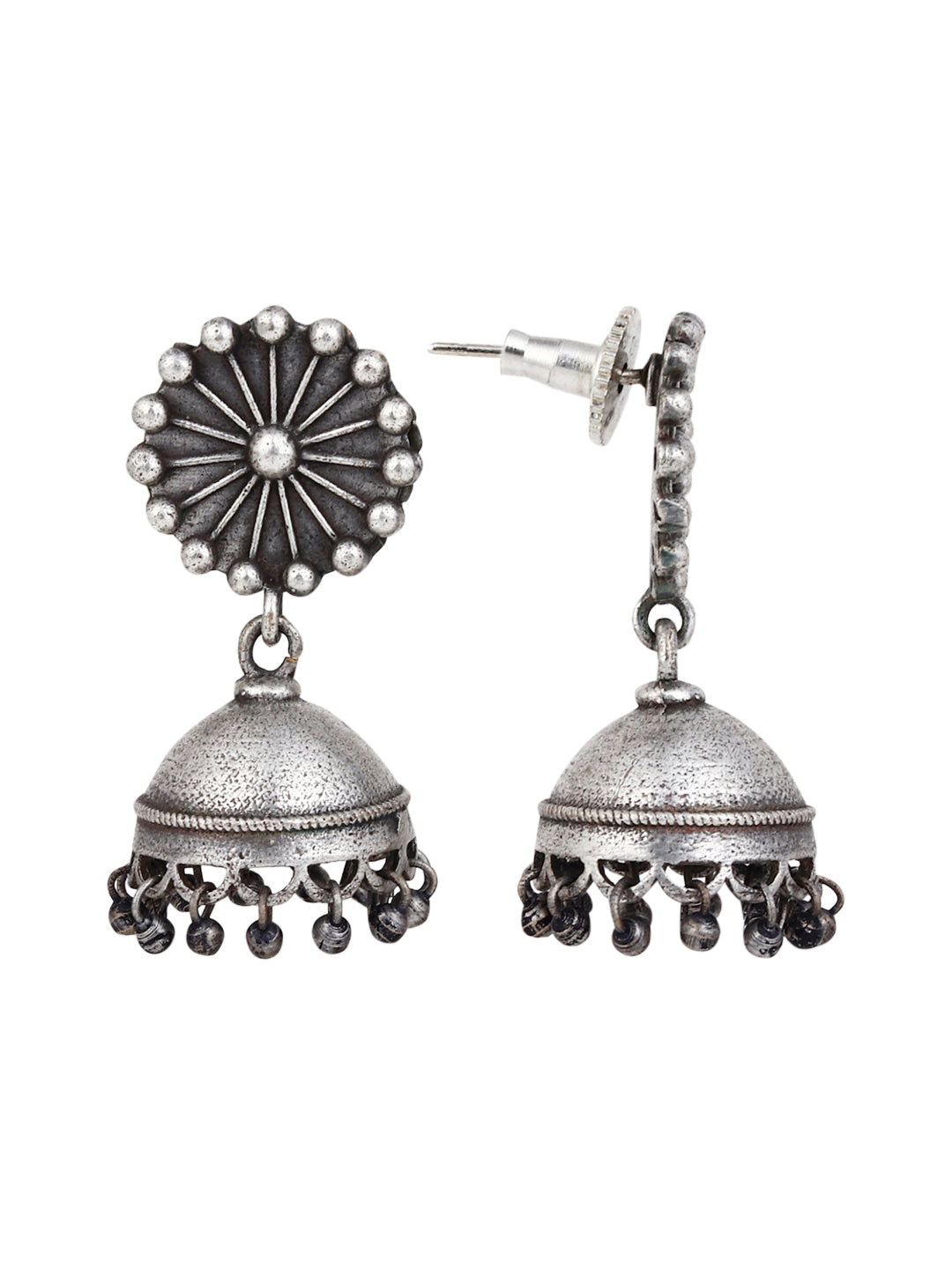 Silver Oxidised Jhumka