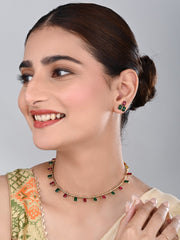 Gold Plated Delicate Necklace Set - Multi