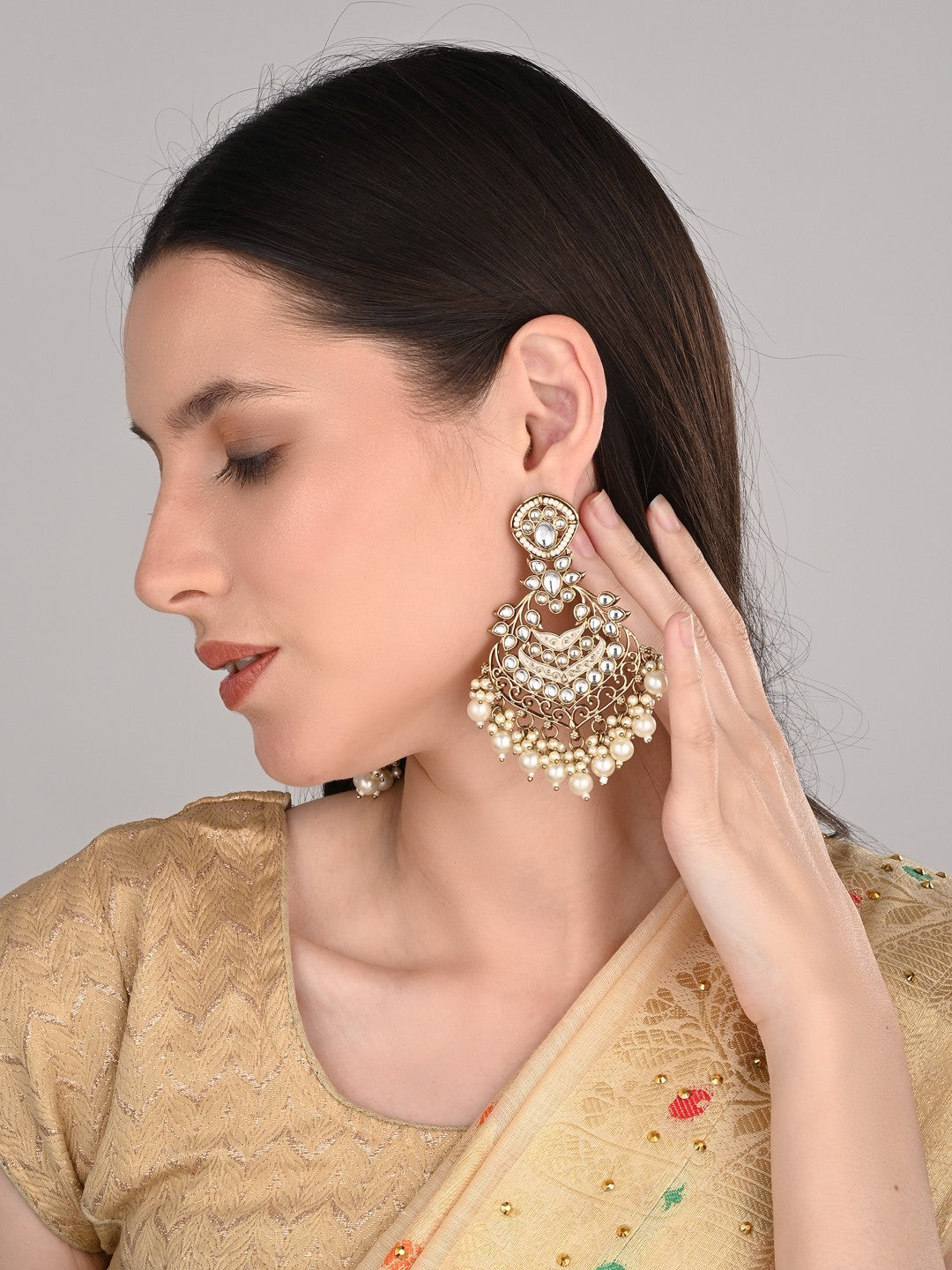 Gold plated Meenakari Chandbali