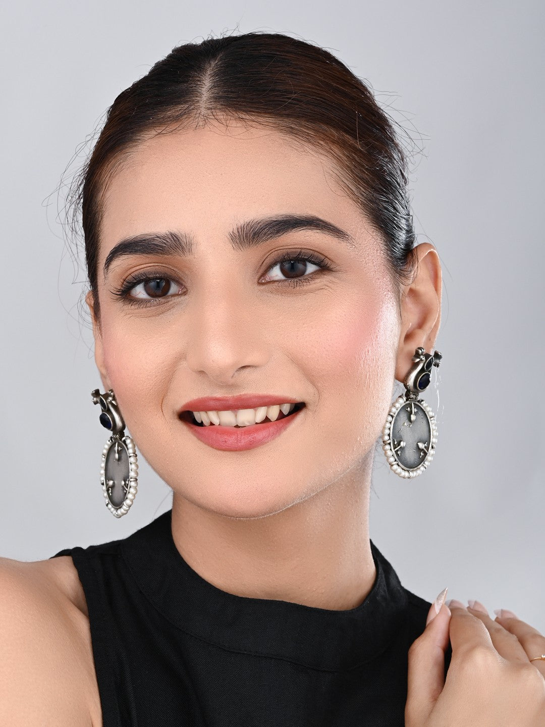 Peacock Mirror Charm Earrings