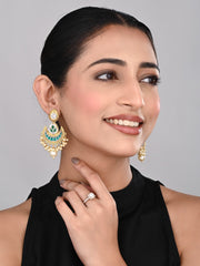 Gold-Plated Crescent Green Chandbalis