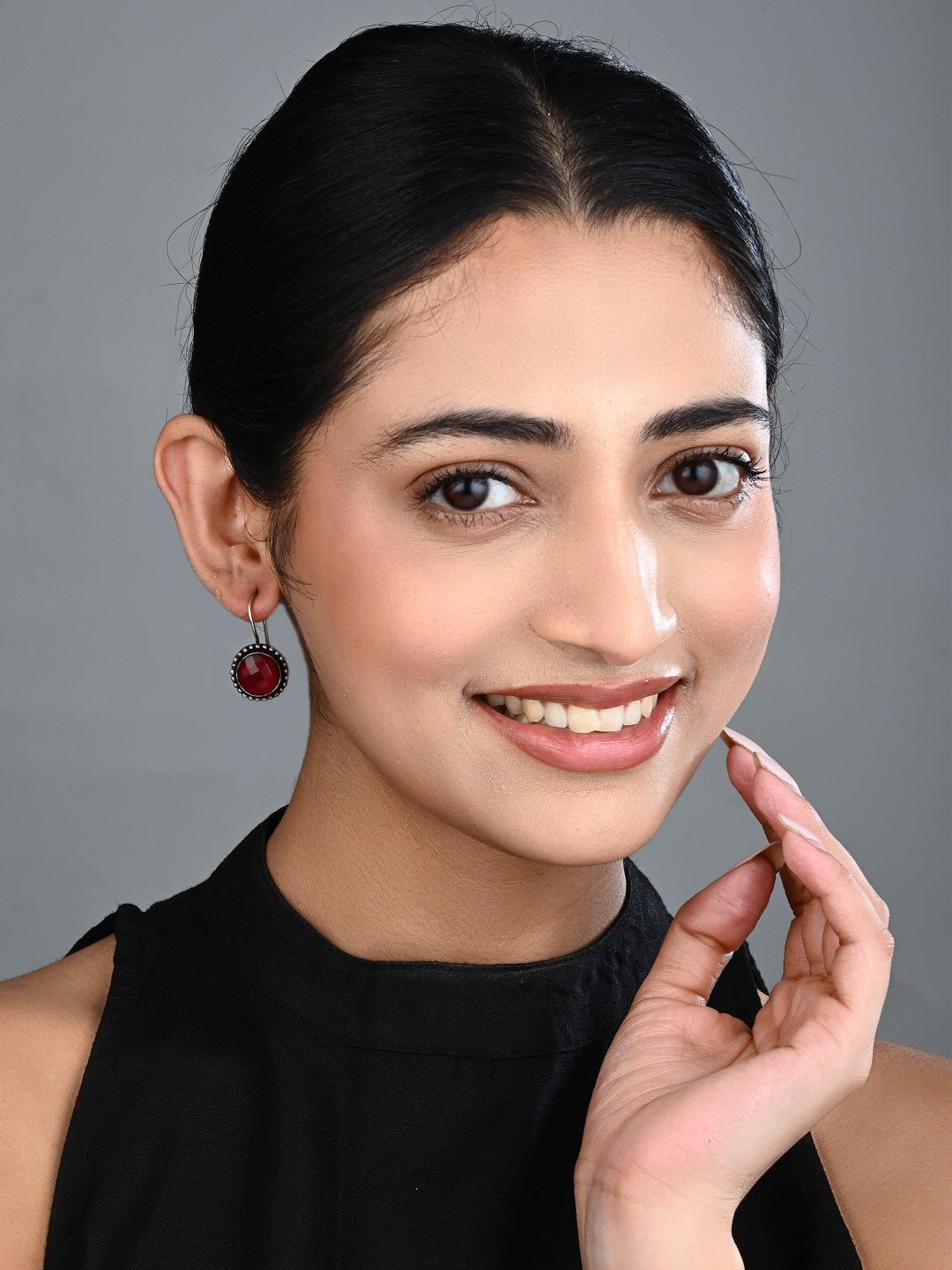 Contemporary Drop Earring Red