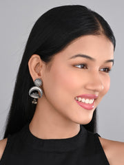 Silver Oxydised finish Drop earring